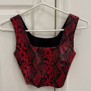 Commando Red Snake Print Women's Crop Top. Size small